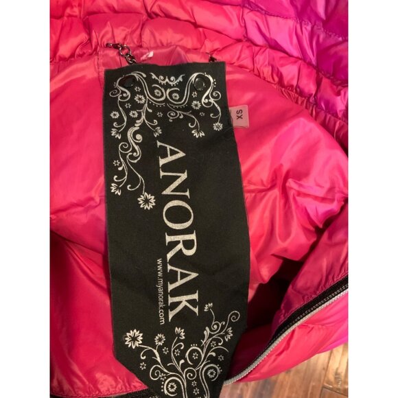 Anorak Red Puffer Zip-Up Vest, Size XS - Picture 5 of 5